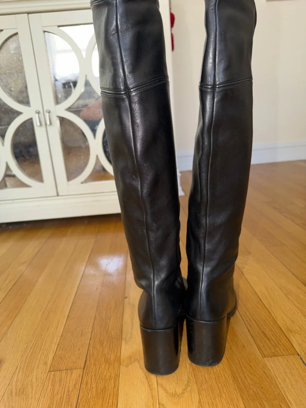 Stewart Weitzman Black Over-the-Knee Women’s Leather Boots - Size 9